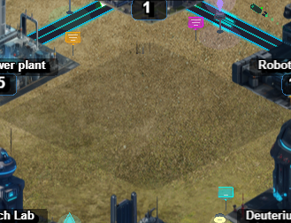 Empty field on planet surface